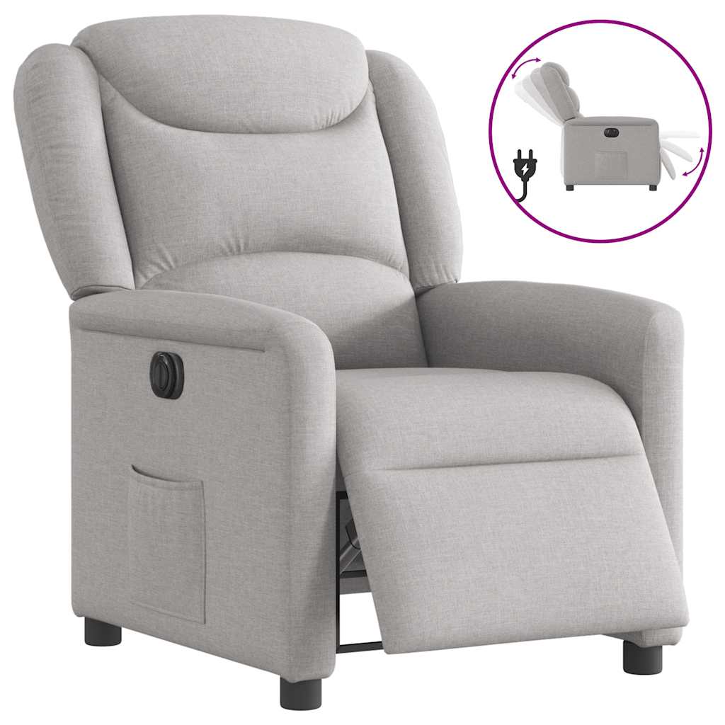 Fauteuil inclinable électrique gris nuage tissu - XIOS