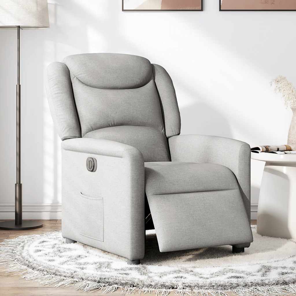 Fauteuil inclinable électrique gris nuage tissu - XIOS