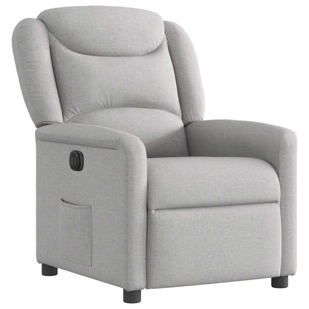 Fauteuil inclinable électrique gris nuage tissu - XIOS