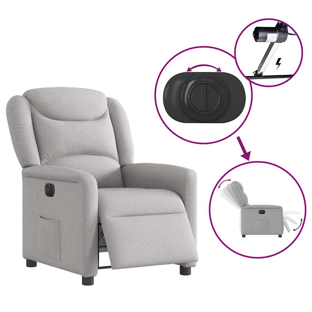 Fauteuil inclinable électrique gris nuage tissu - XIOS