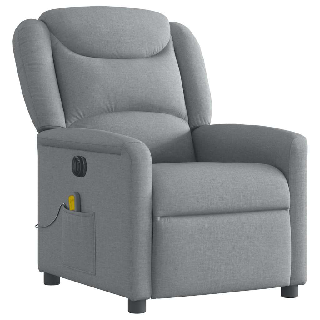Fauteuil de massage inclinable électrique gris clair tissu - XIOS