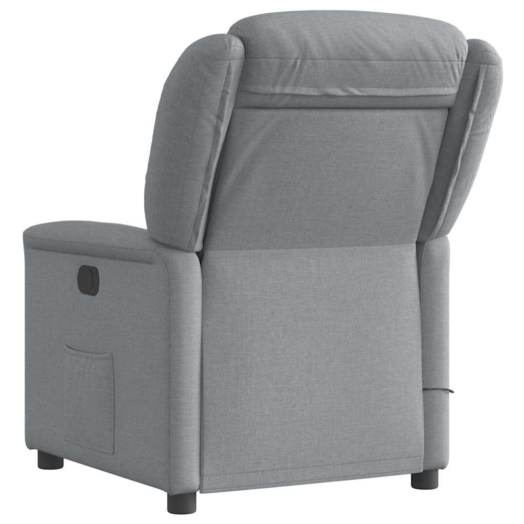 Fauteuil de massage inclinable électrique gris clair tissu