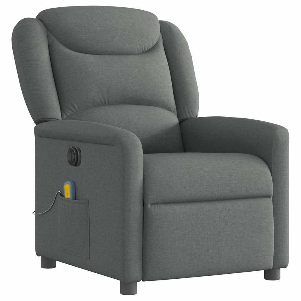 Fauteuil inclinable de massage électrique gris foncé tissu - XIOS