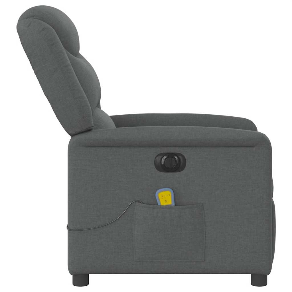 Fauteuil inclinable de massage électrique gris foncé tissu - XIOS