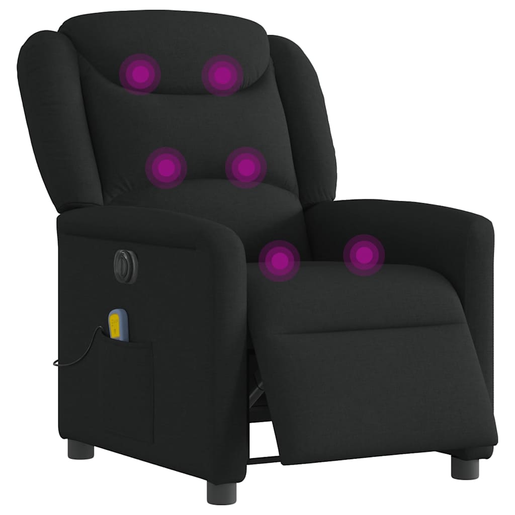 Fauteuil de massage inclinable électrique Noir Tissu - XIOS