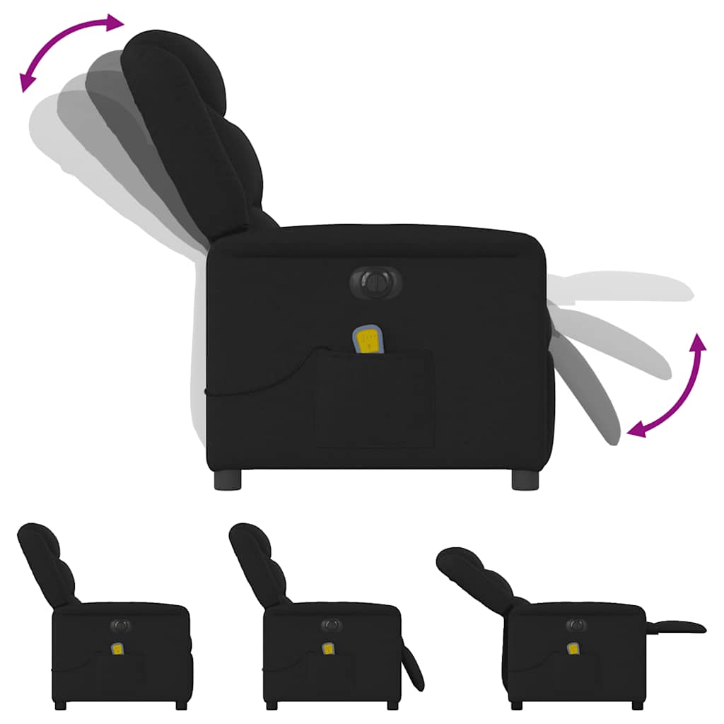 Fauteuil de massage inclinable électrique Noir Tissu - XIOS