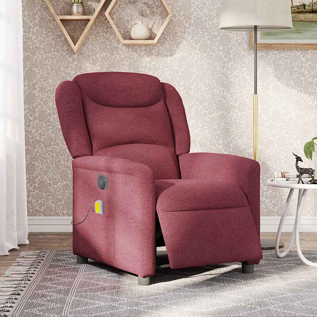 Fauteuil de massage inclinable électrique Rouge bordeaux Tissu - XIOS