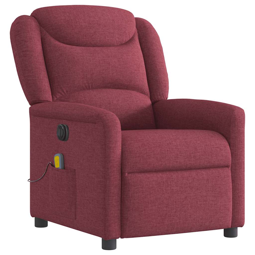 Fauteuil de massage inclinable électrique Rouge bordeaux Tissu - XIOS