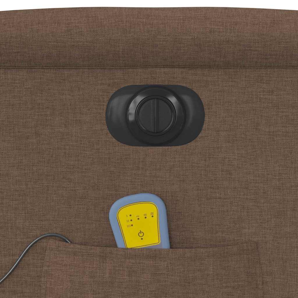 Fauteuil inclinable de massage électrique marron tissu