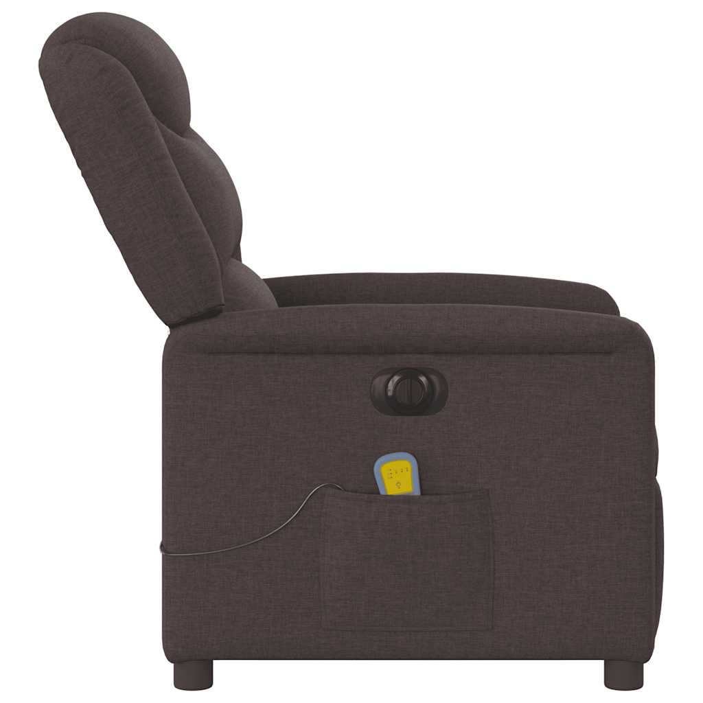 Fauteuil de massage inclinable électrique Marron foncé Tissu - XIOS