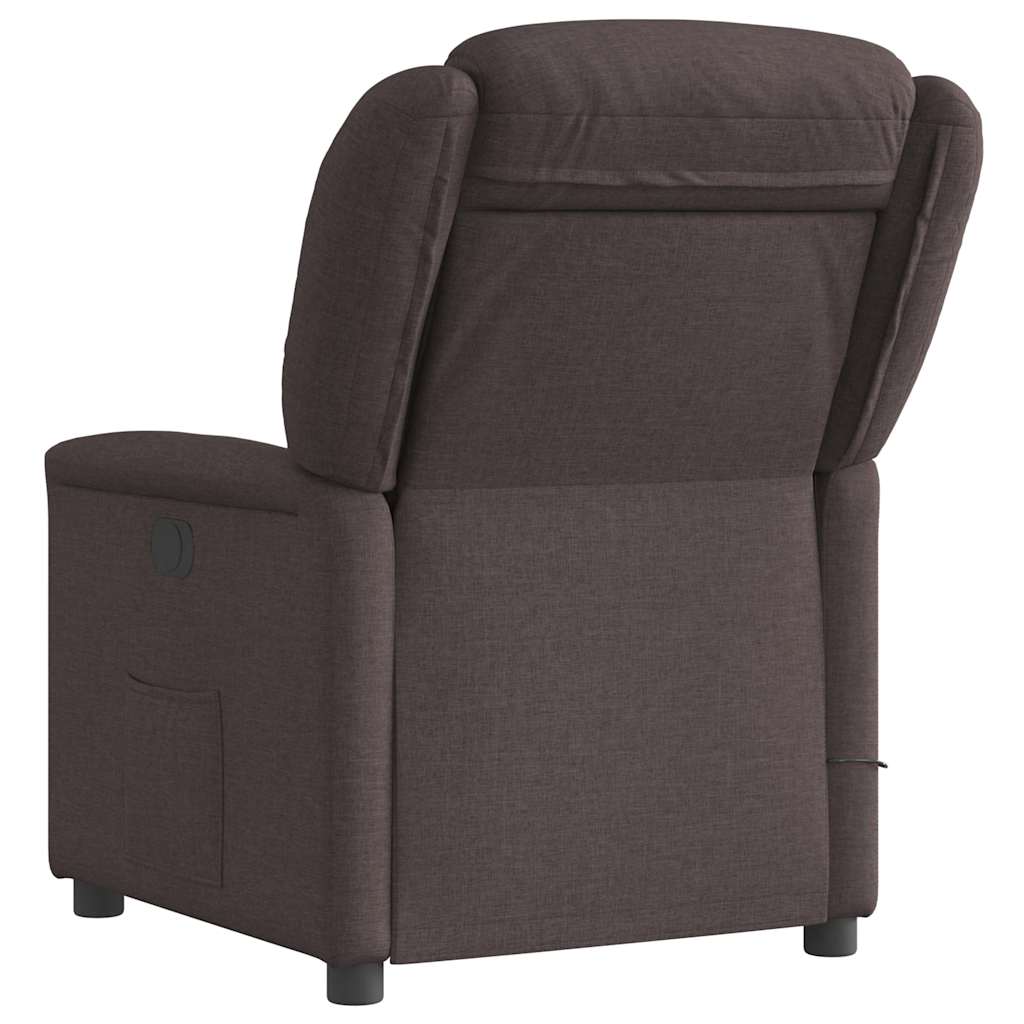 Fauteuil de massage inclinable électrique Marron foncé Tissu - XIOS