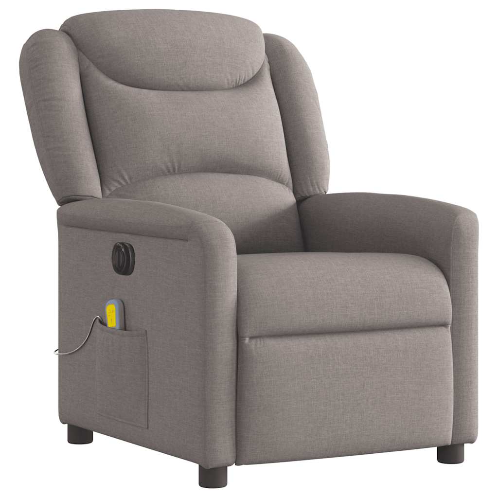 Fauteuil de massage inclinable électrique Taupe Tissu - XIOS