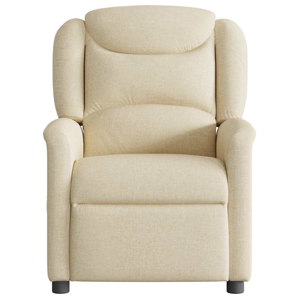 Fauteuil inclinable de massage électrique crème tissu - XIOS
