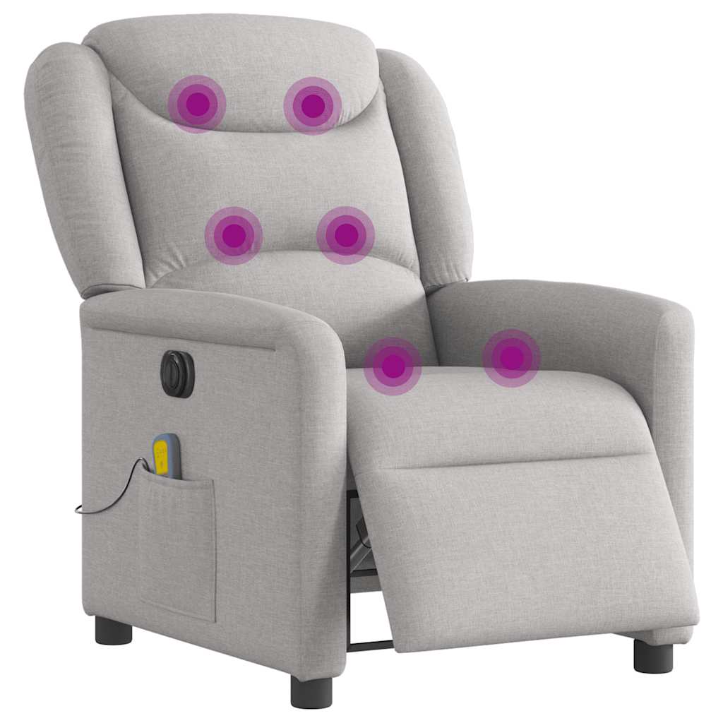 Fauteuil de massage inclinable électrique gris nuage tissu - XIOS