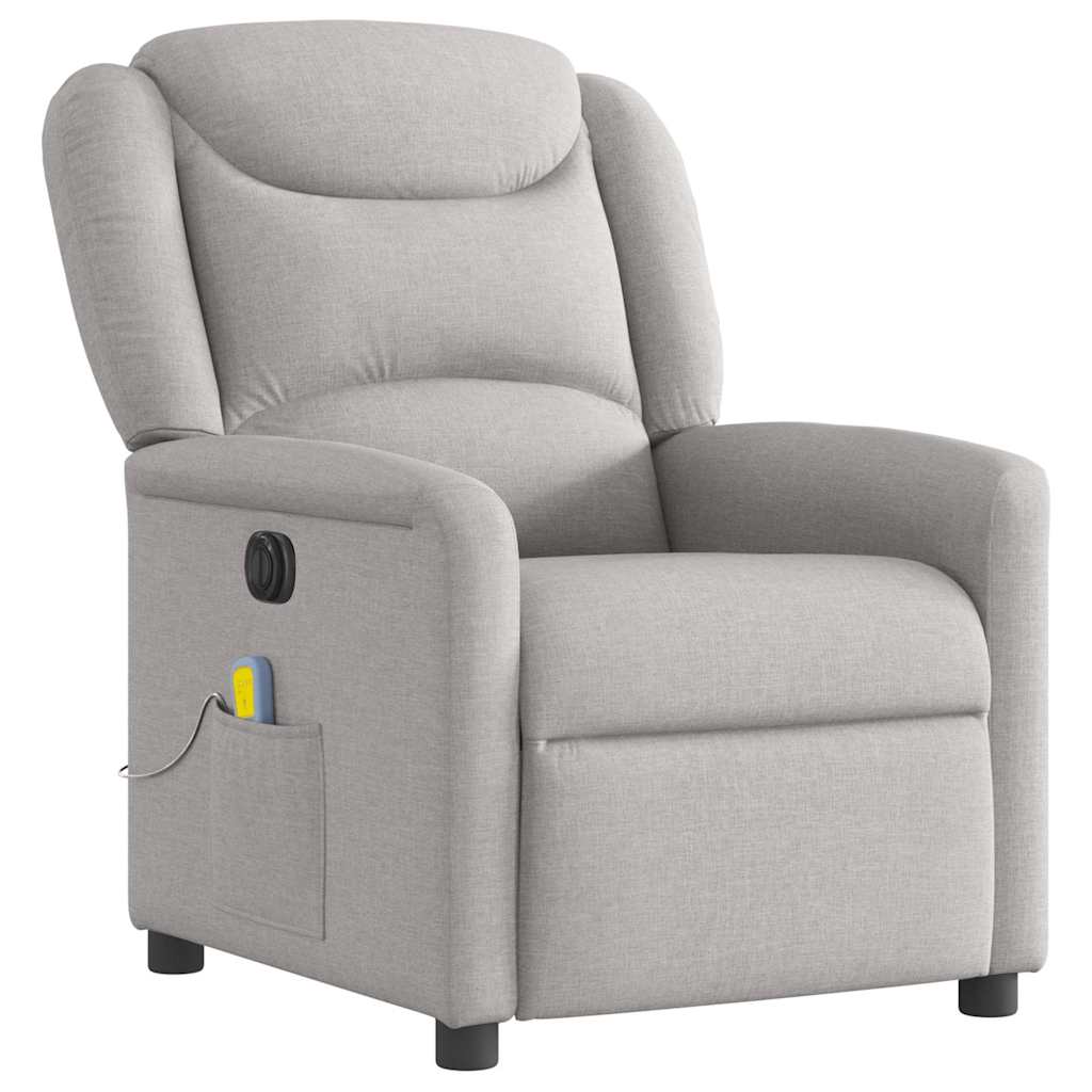 Fauteuil de massage inclinable électrique gris nuage tissu - XIOS