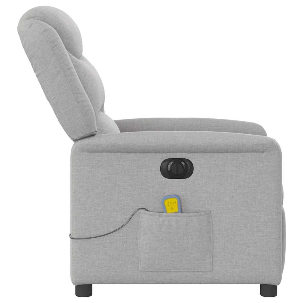 Fauteuil de massage inclinable électrique gris nuage tissu - XIOS