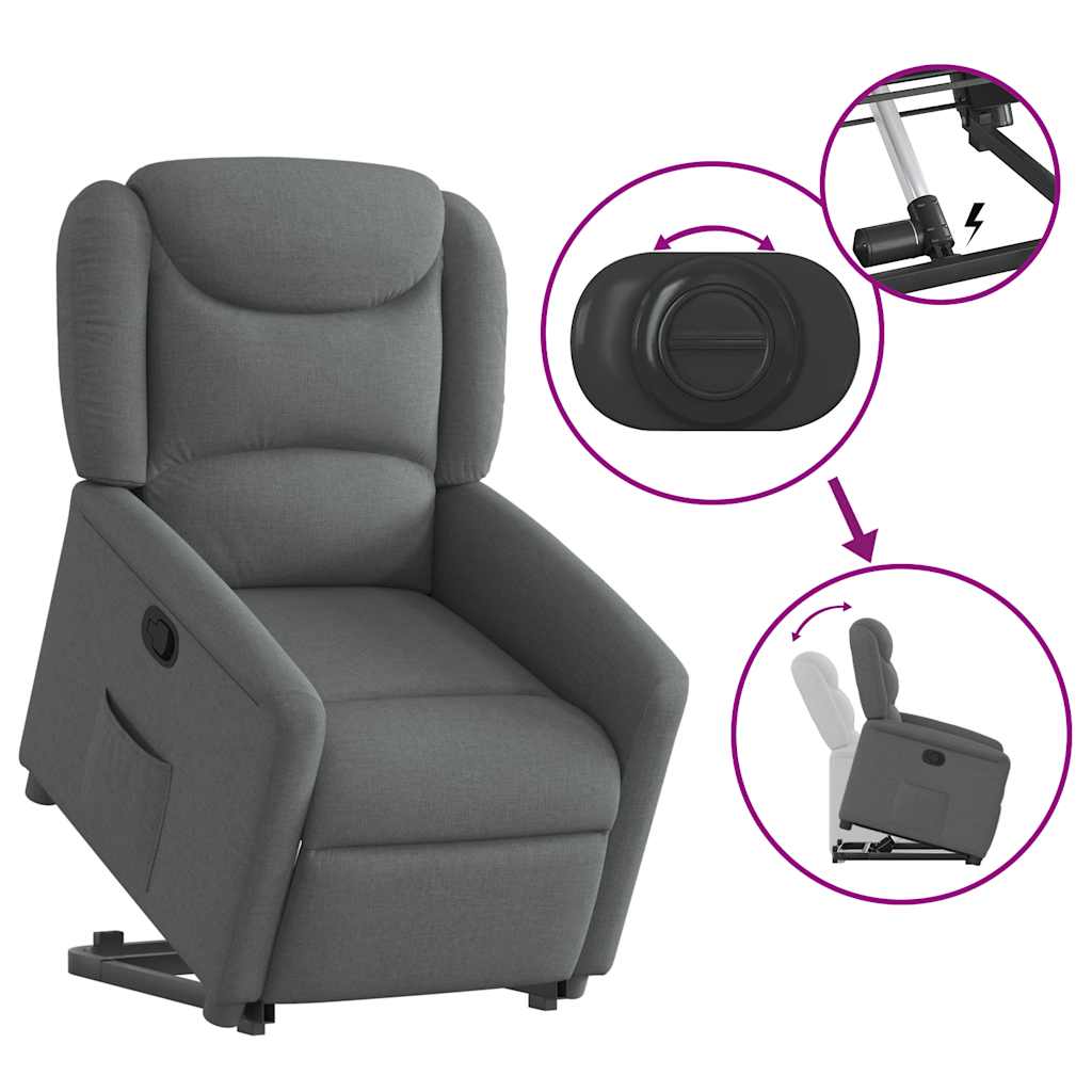 Fauteuil inclinable Gris foncé Tissu - XIOS