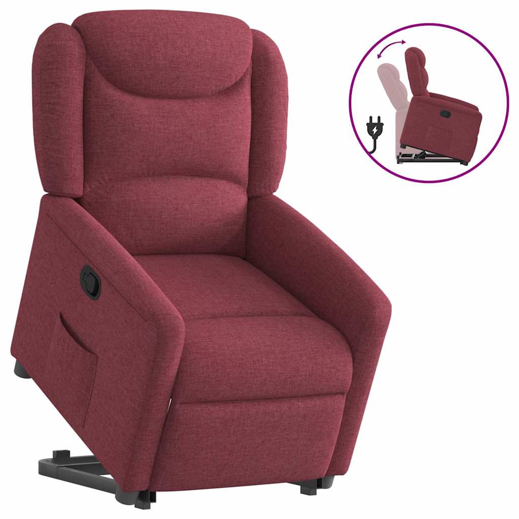 Fauteuil inclinable rouge bordeaux tissu - XIOS