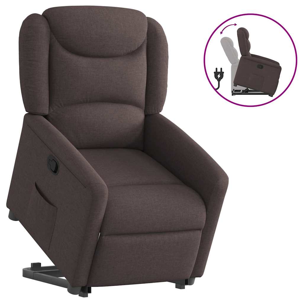 Fauteuil inclinable marron foncé tissu - XIOS