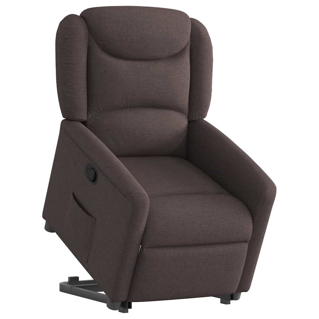 Fauteuil inclinable marron foncé tissu - XIOS