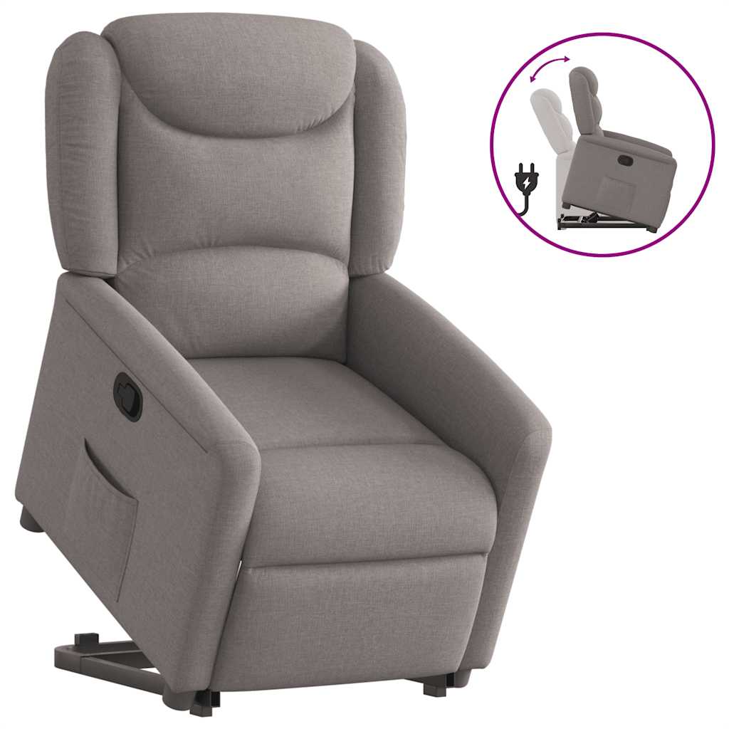 Fauteuil inclinable taupe tissu - XIOS