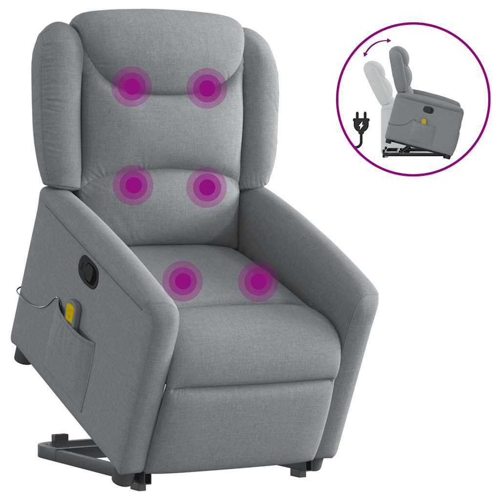 Fauteuil de massage inclinable Gris clair Tissu - XIOS