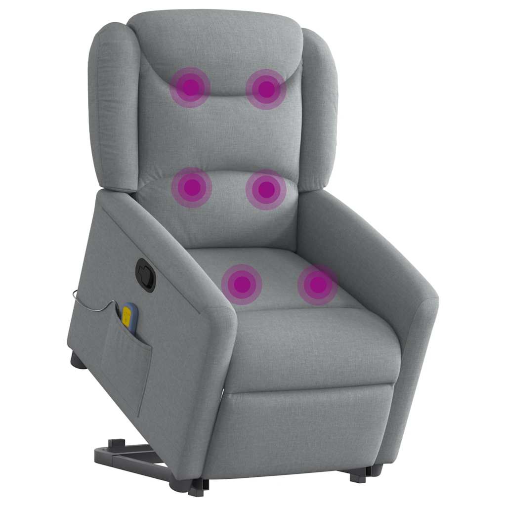 Fauteuil de massage inclinable Gris clair Tissu - XIOS