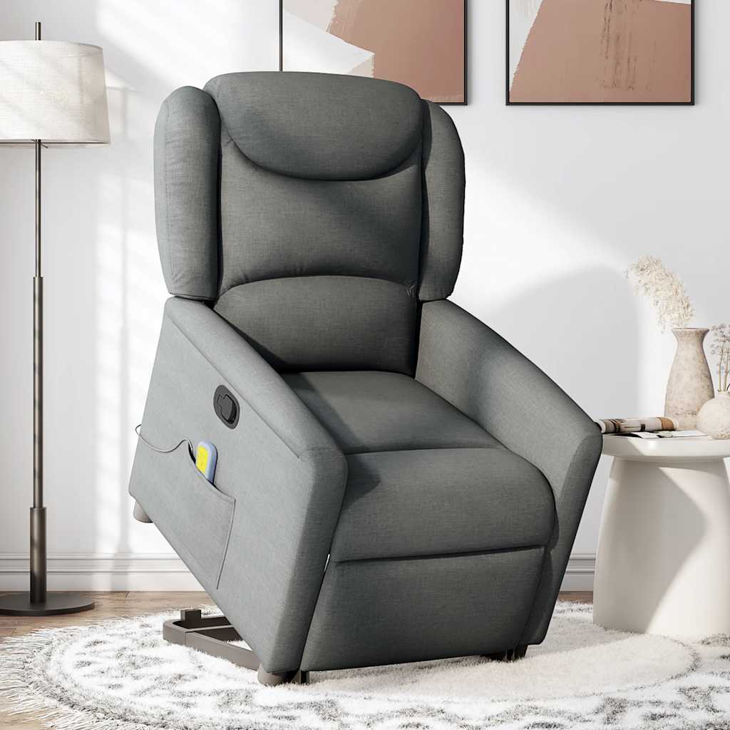 Fauteuil de massage inclinable Gris foncé Tissu - XIOS