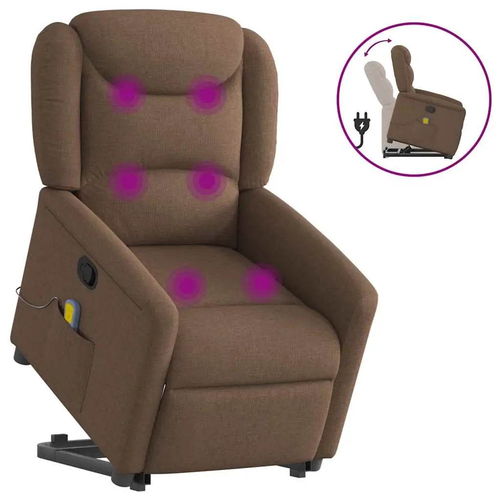 Fauteuil de massage inclinable Marron Tissu - XIOS