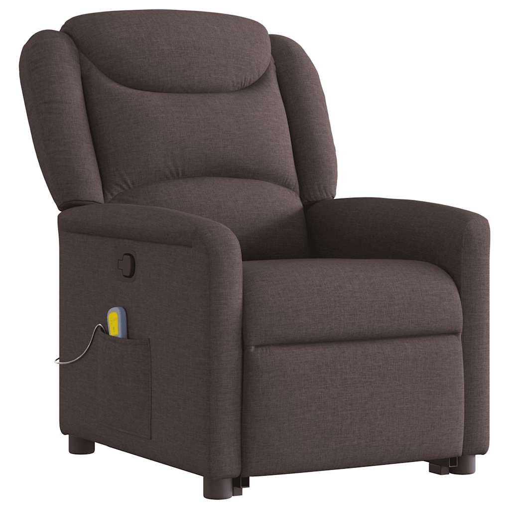 Fauteuil inclinable de massage Marron foncé Tissu - XIOS