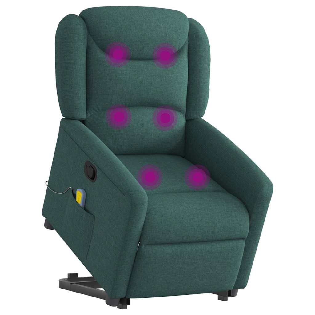 Fauteuil inclinable de massage Vert foncé Tissu - XIOS