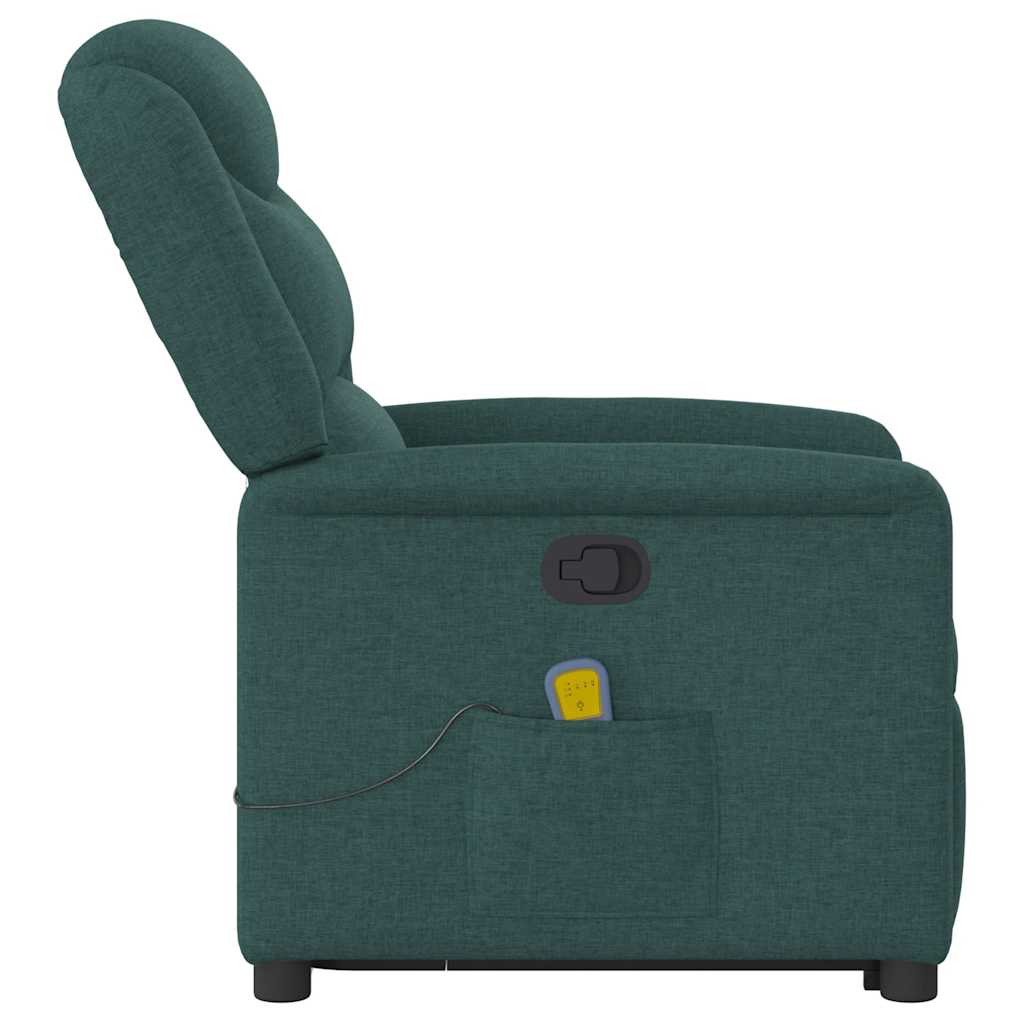 Fauteuil inclinable de massage Vert foncé Tissu - XIOS