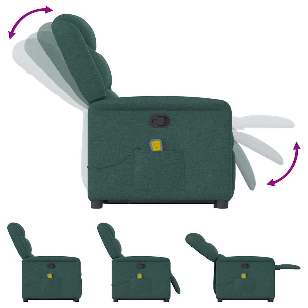 Fauteuil inclinable de massage Vert foncé Tissu - XIOS