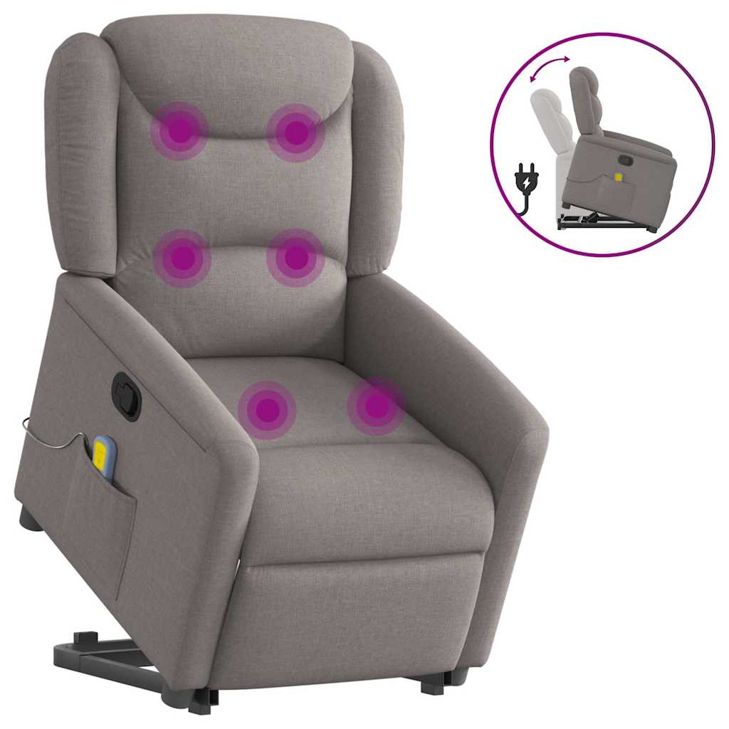 Fauteuil inclinable de massage Taupe Tissu - XIOS