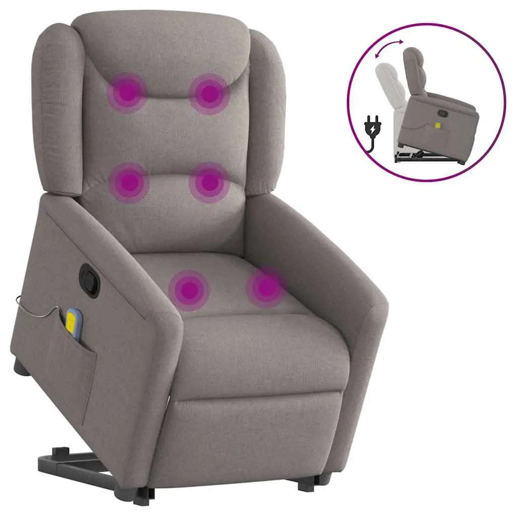 Fauteuil inclinable de massage Taupe Tissu - XIOS