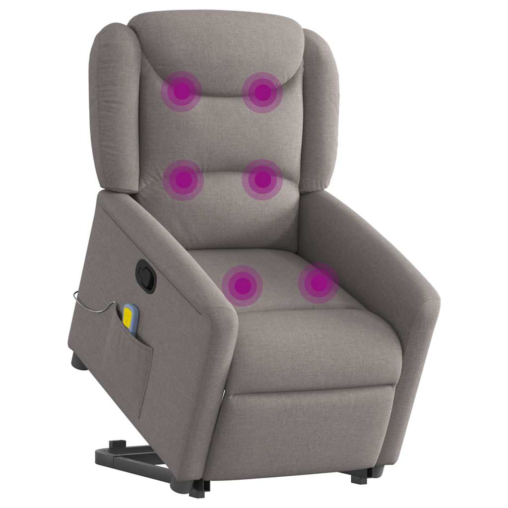 Fauteuil inclinable de massage Taupe Tissu