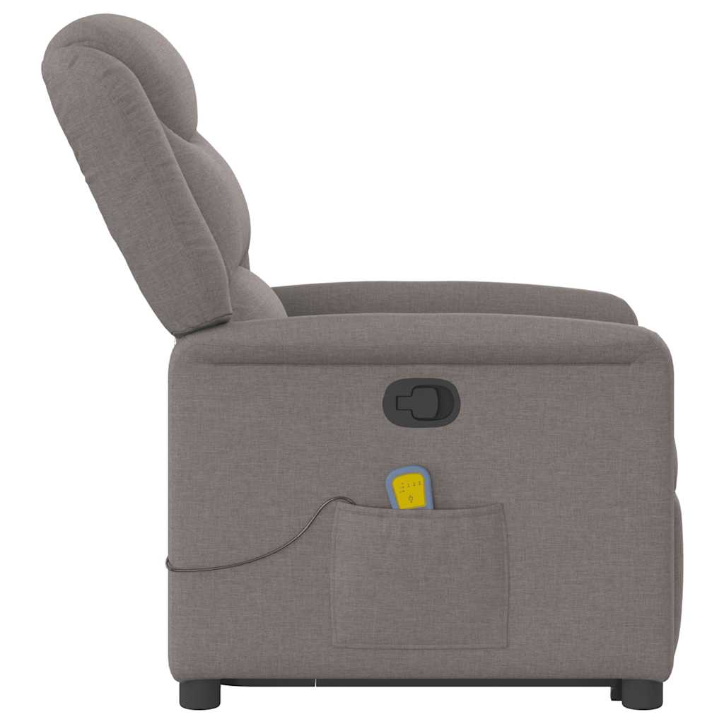 Fauteuil inclinable de massage Taupe Tissu