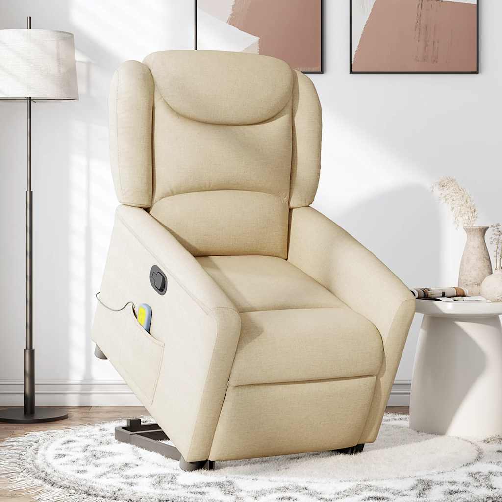 Fauteuil inclinable de massage Crème Tissu - XIOS