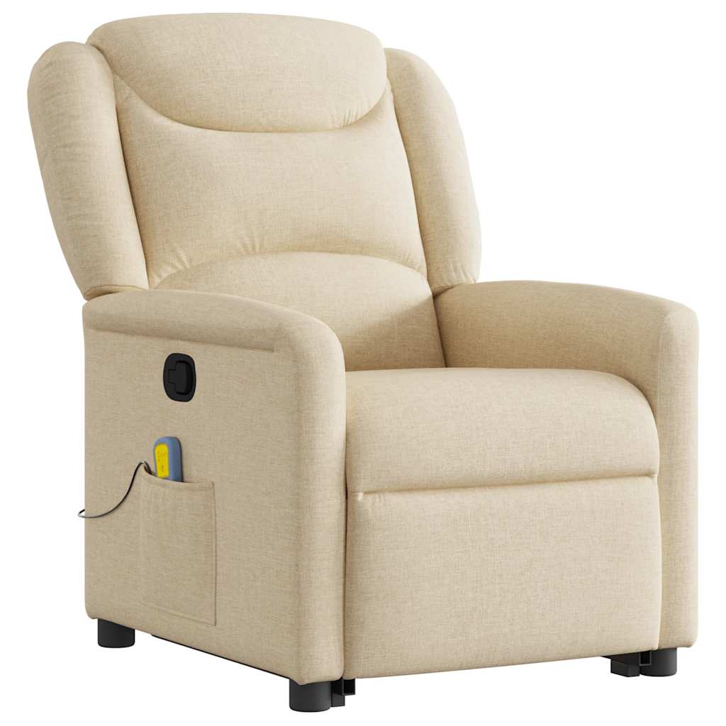 Fauteuil inclinable de massage Crème Tissu - XIOS