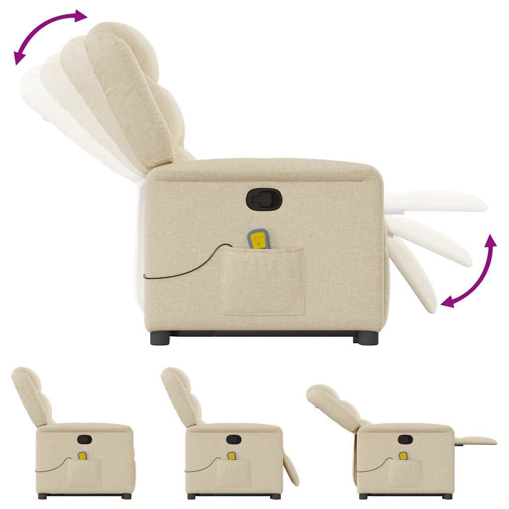 Fauteuil inclinable de massage Crème Tissu - XIOS