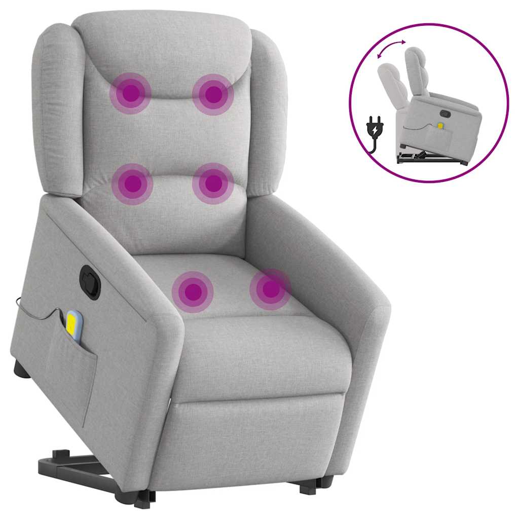 Fauteuil de massage inclinable gris nuage tissu