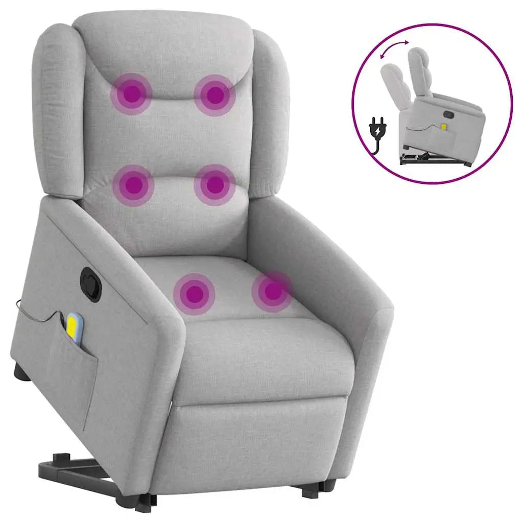 Fauteuil de massage inclinable gris nuage tissu - XIOS