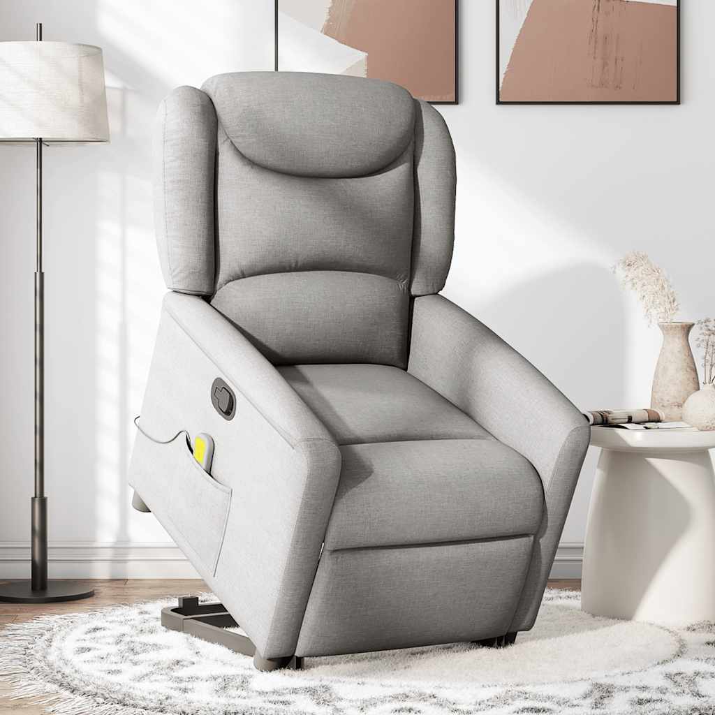 Fauteuil de massage inclinable gris nuage tissu