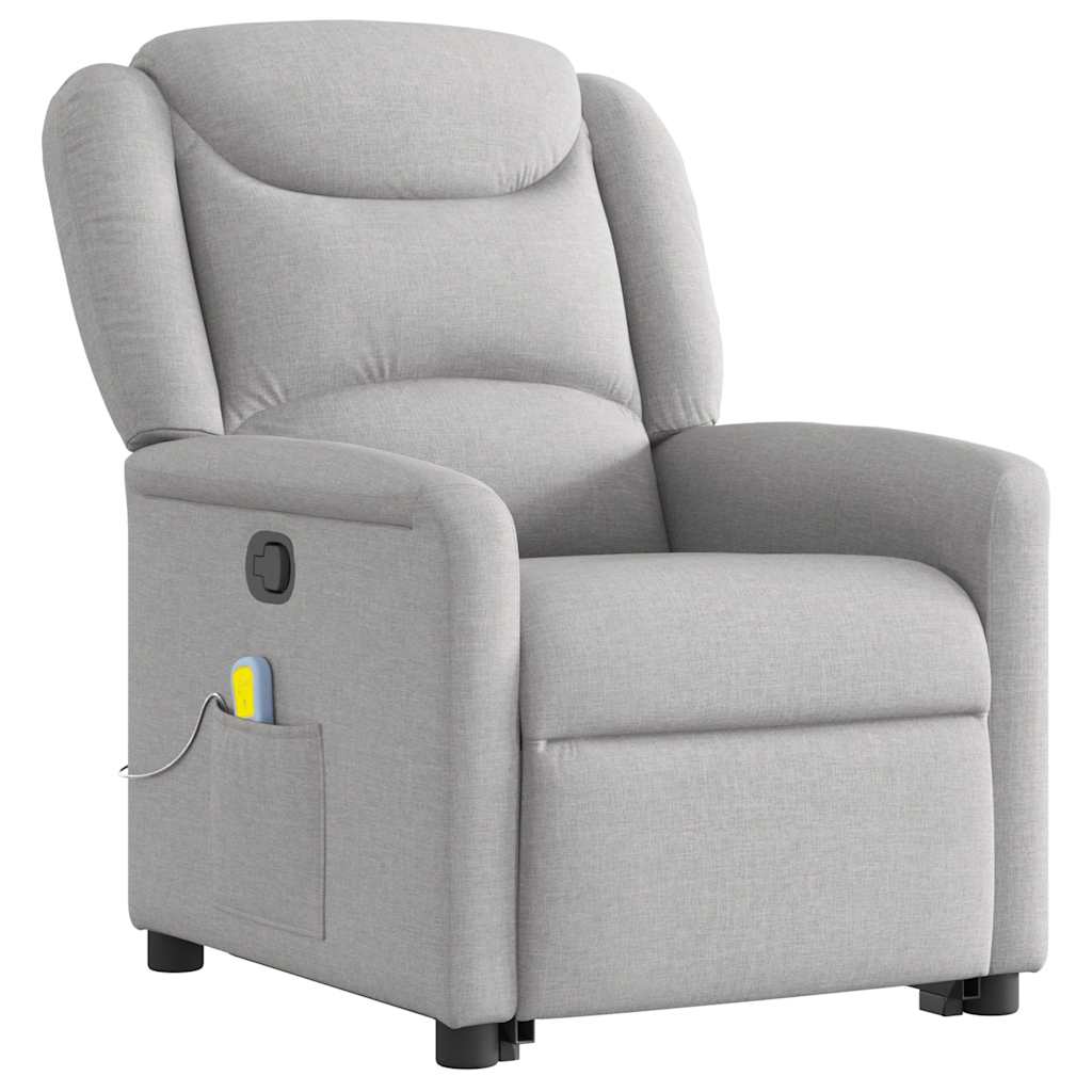 Fauteuil de massage inclinable gris nuage tissu