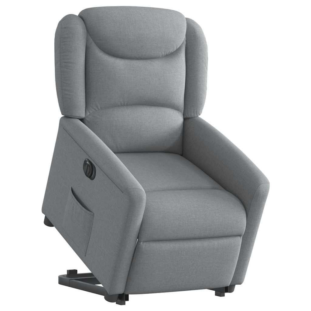 Fauteuil inclinable électrique gris clair tissu - XIOS
