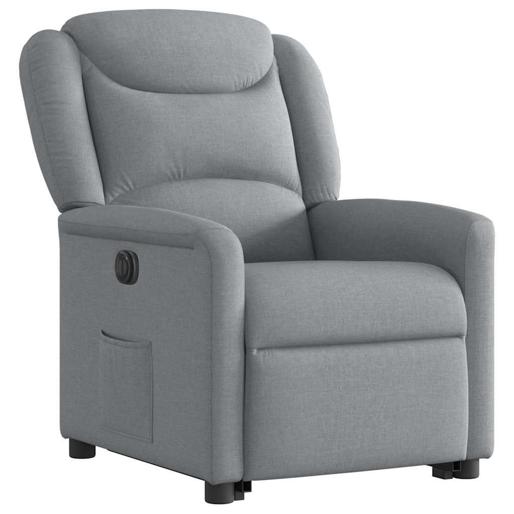 Fauteuil inclinable électrique gris clair tissu - XIOS