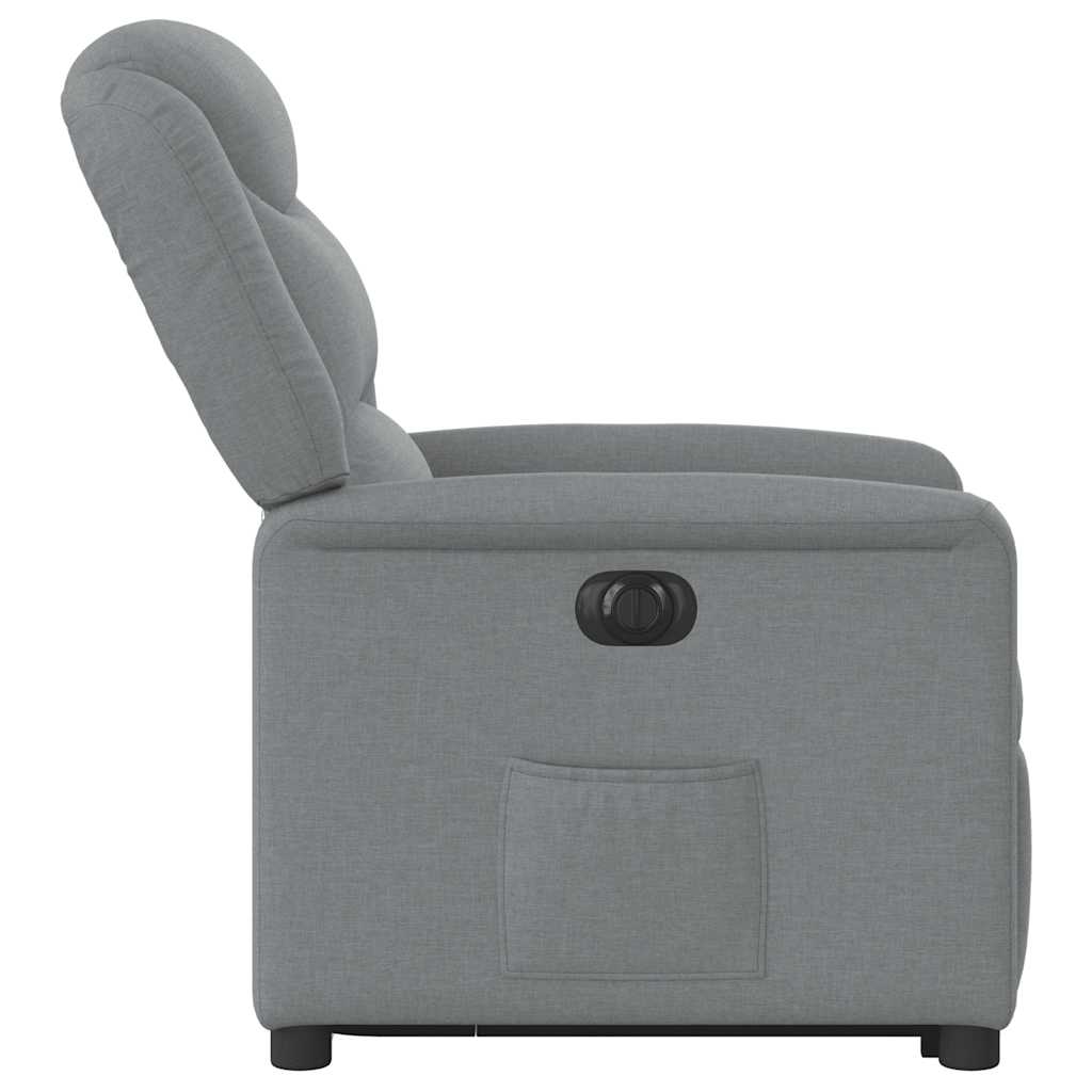 Fauteuil inclinable électrique gris clair tissu - XIOS