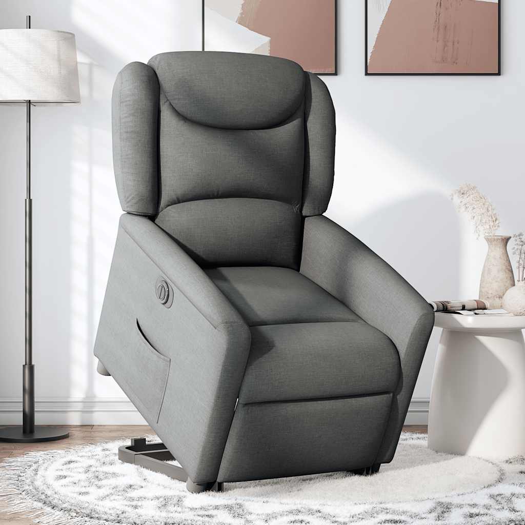 Fauteuil inclinable électrique gris foncé tissu - XIOS