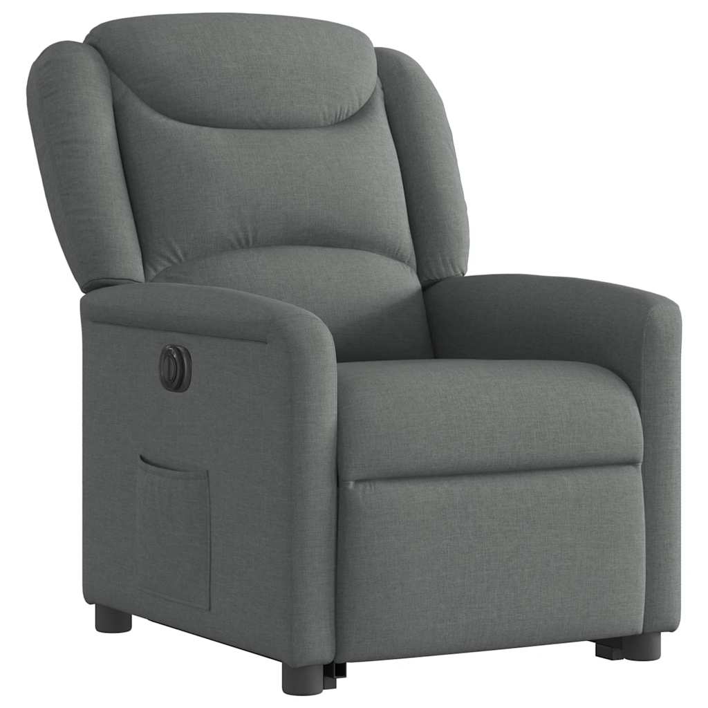 Fauteuil inclinable électrique gris foncé tissu