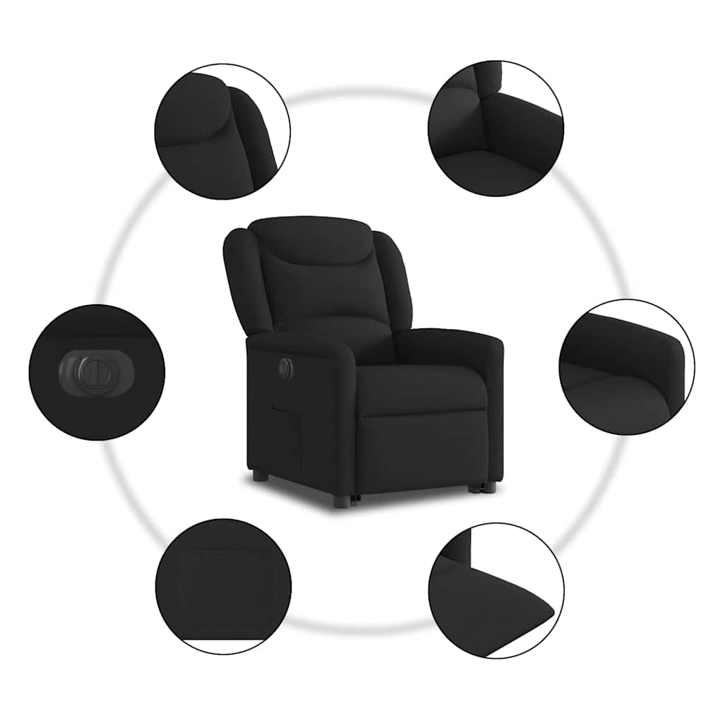 Fauteuil inclinable électrique noir tissu - XIOS